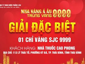 Chúc mừng Nhà thuốc Cao Phong đã trúng giải đặc biệt chương trình “MUA HÀNG Á ÂU, TRÚNG VÀNG 9999”